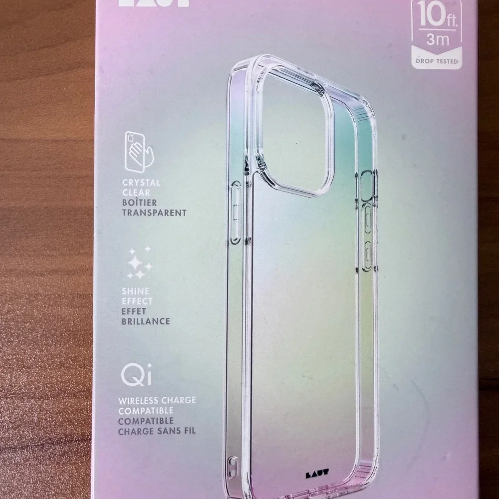 LAUT Holo Pearl iPhone 14 Pro Case Iridescent Clear‎ Protective Cover 10ft Drop